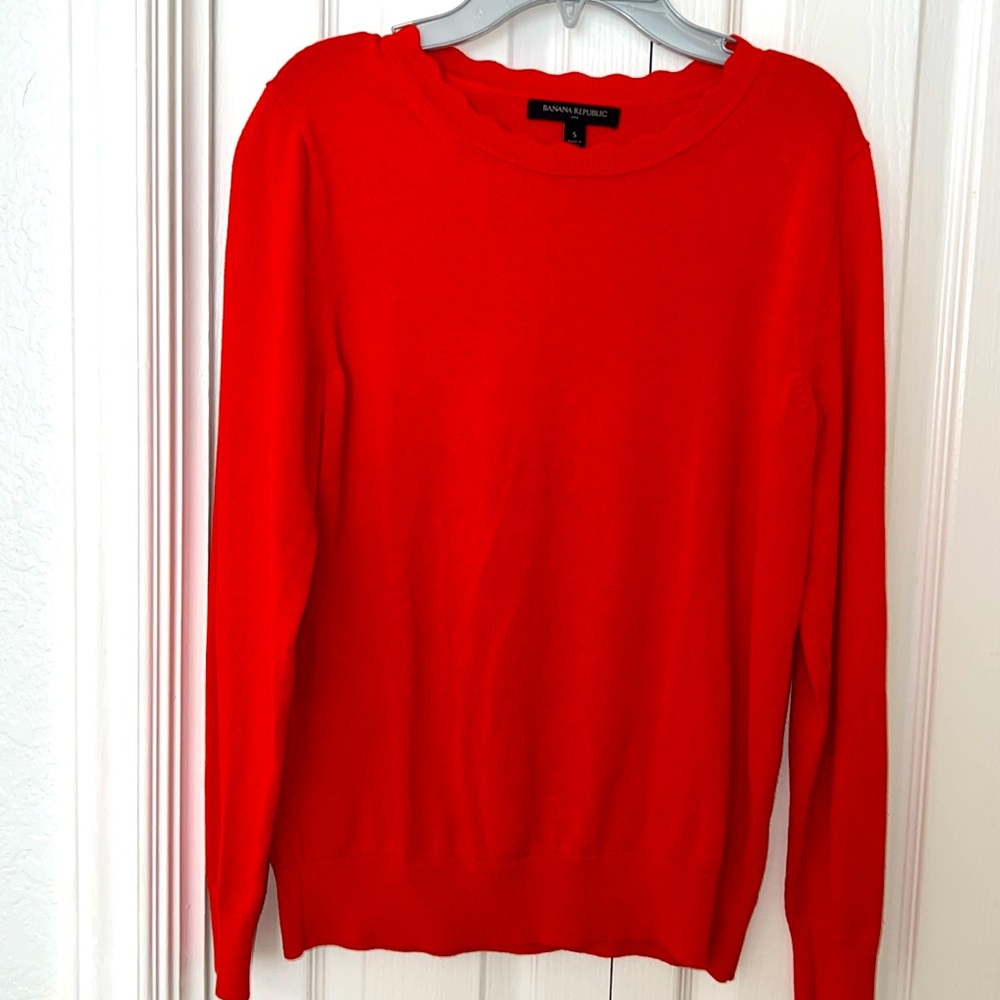 Electric red/orange Banana Republic sweater